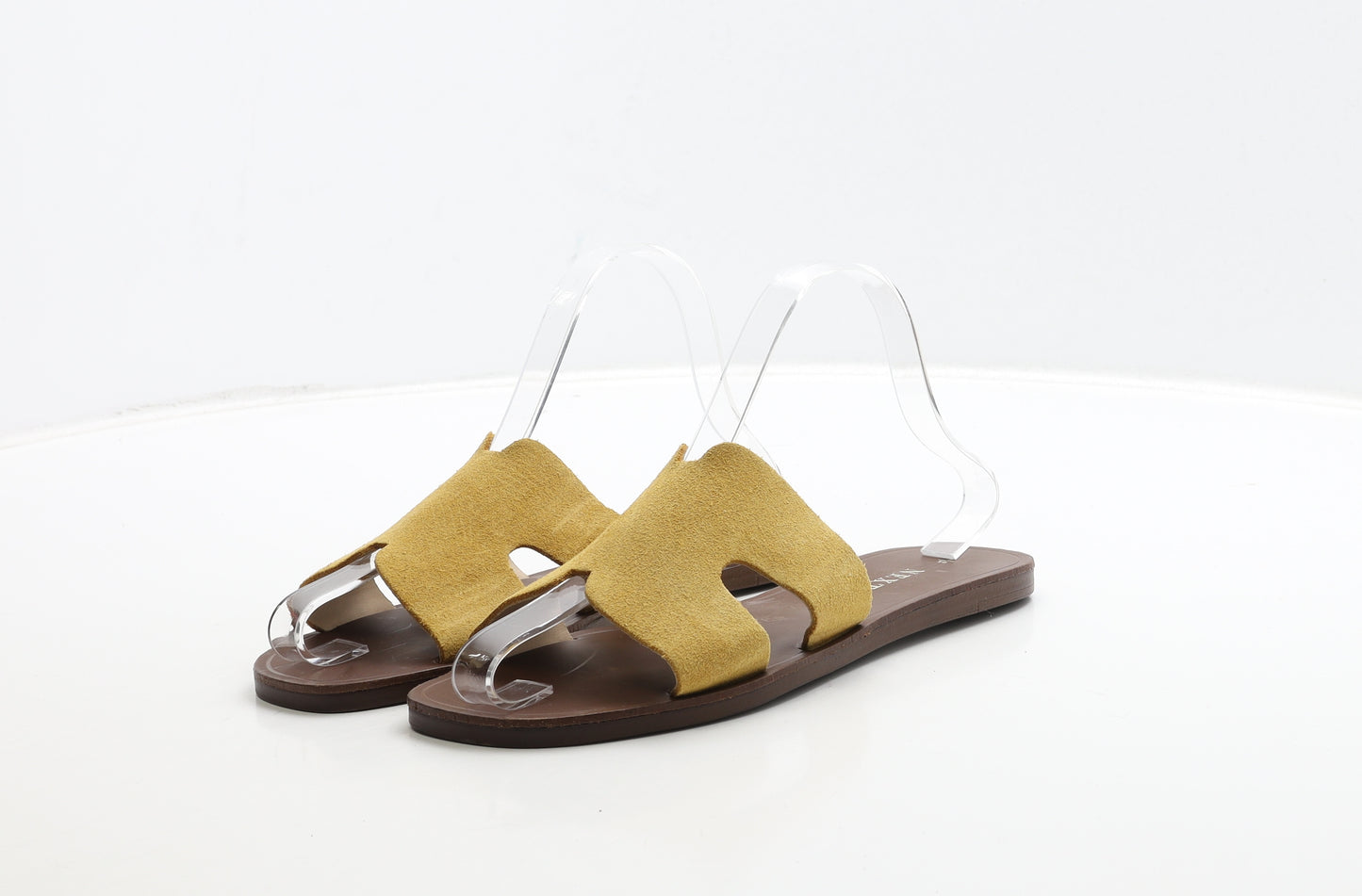 NEXT Womens Yellow Leather Slider Sandal UK 5 38