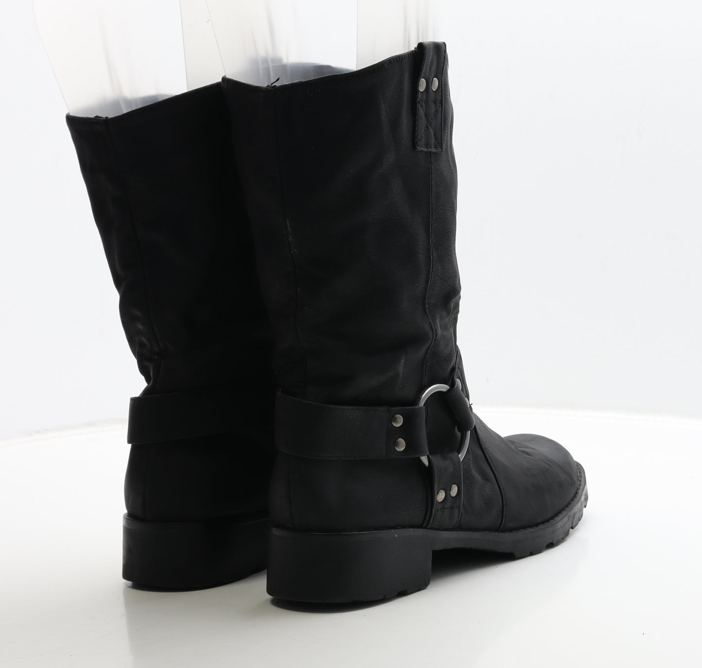 Nature's Own Womens Black Leather Biker Boot UK 8