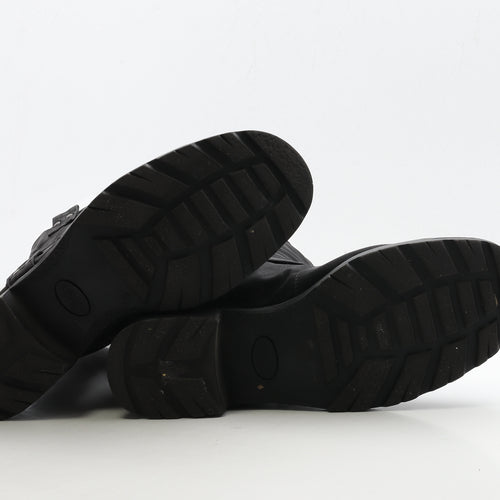 Nature's Own Womens Black Leather Biker Boot UK 8