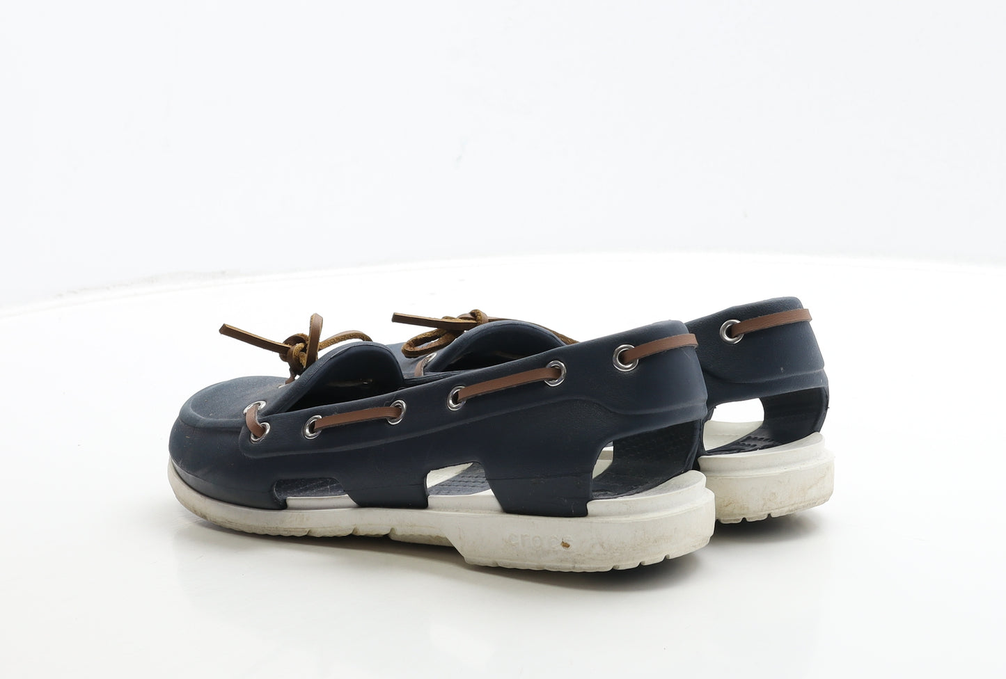 Crocs Womens Blue Rubber Boat Shoe Flat UK 7