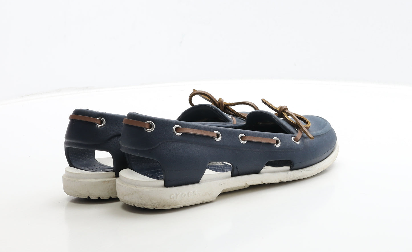 Crocs Womens Blue Rubber Boat Shoe Flat UK 7