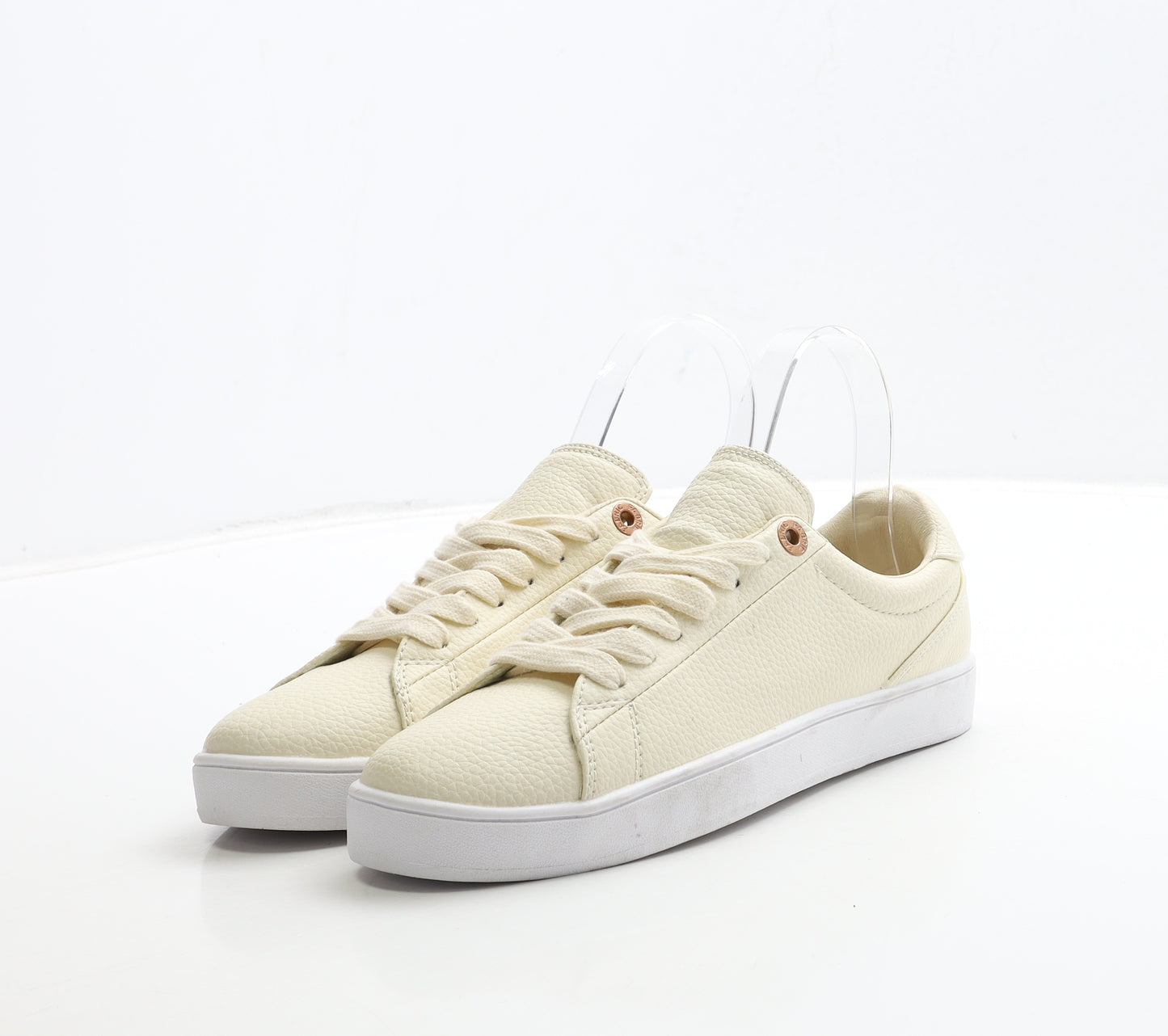 Fabric Womens Ivory Leather Trainer UK 4 37
