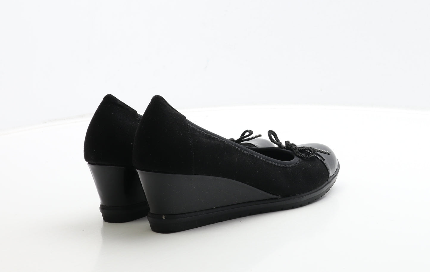 Tamaris Womens Black Leather Court Heel UK 4 37