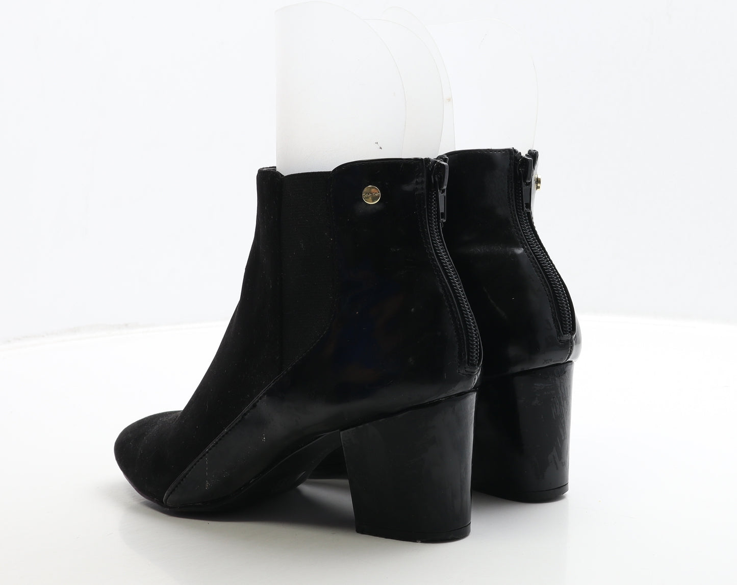 Calvin Klein Womens Black Leather Bootie Boot UK 6 39
