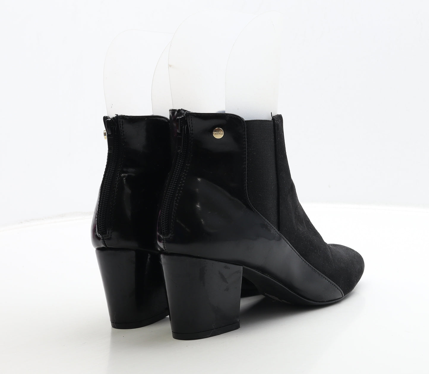 Calvin Klein Womens Black Leather Bootie Boot UK 6 39