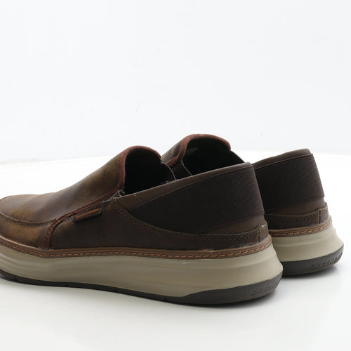 Skechers Mens Brown Leather Slip On Casual UK 9.5 44