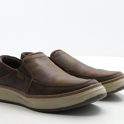 Skechers Mens Brown Leather Slip On Casual UK 9.5 44