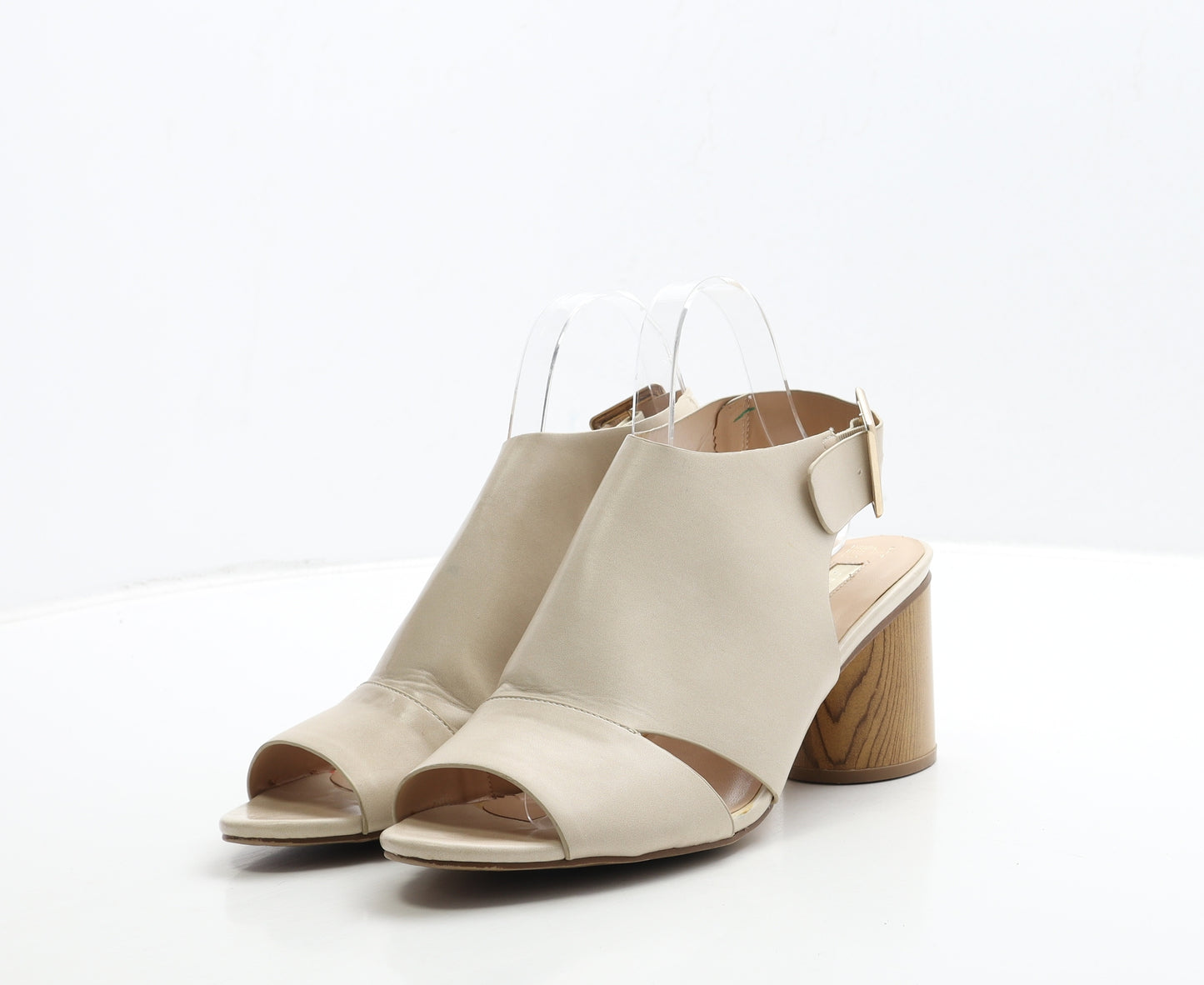 Primark Womens Beige Leather Slingback Heel UK 7 40