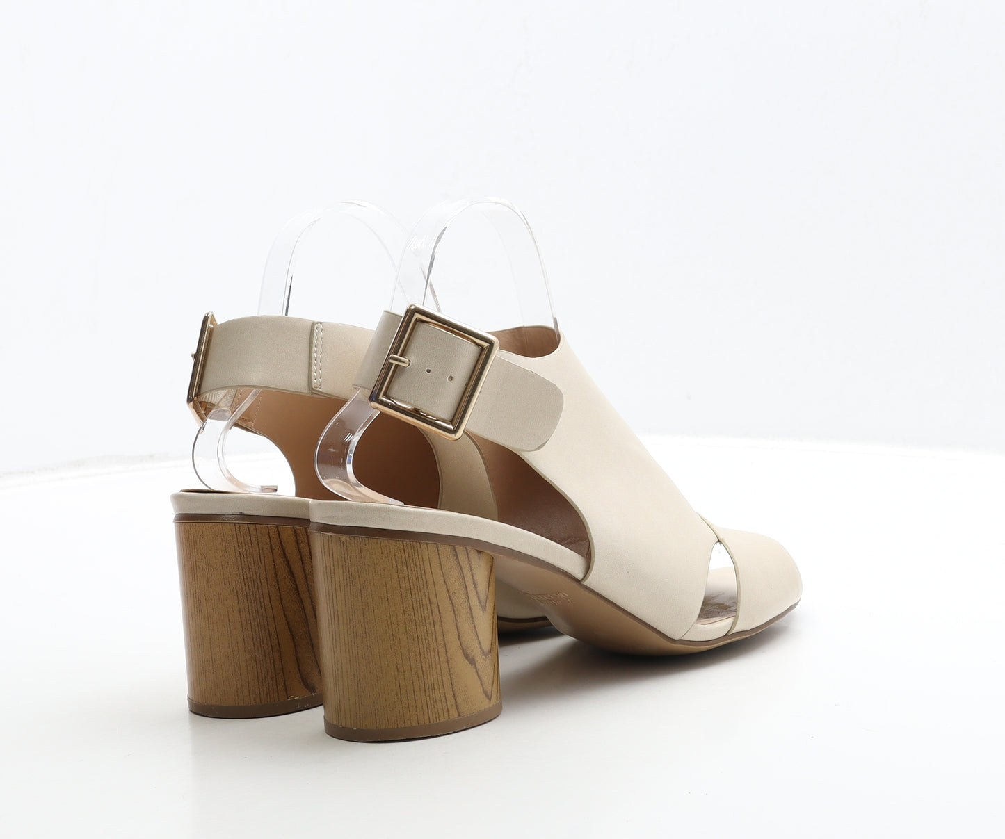 Primark Womens Beige Leather Slingback Heel UK 7 40