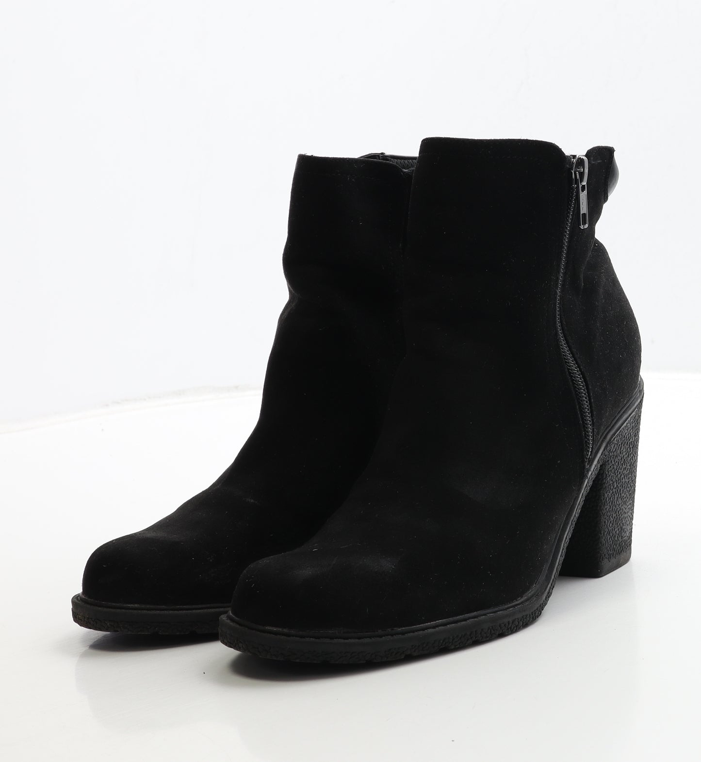 F&F Womens Black Suede Bootie Boot UK 6 39