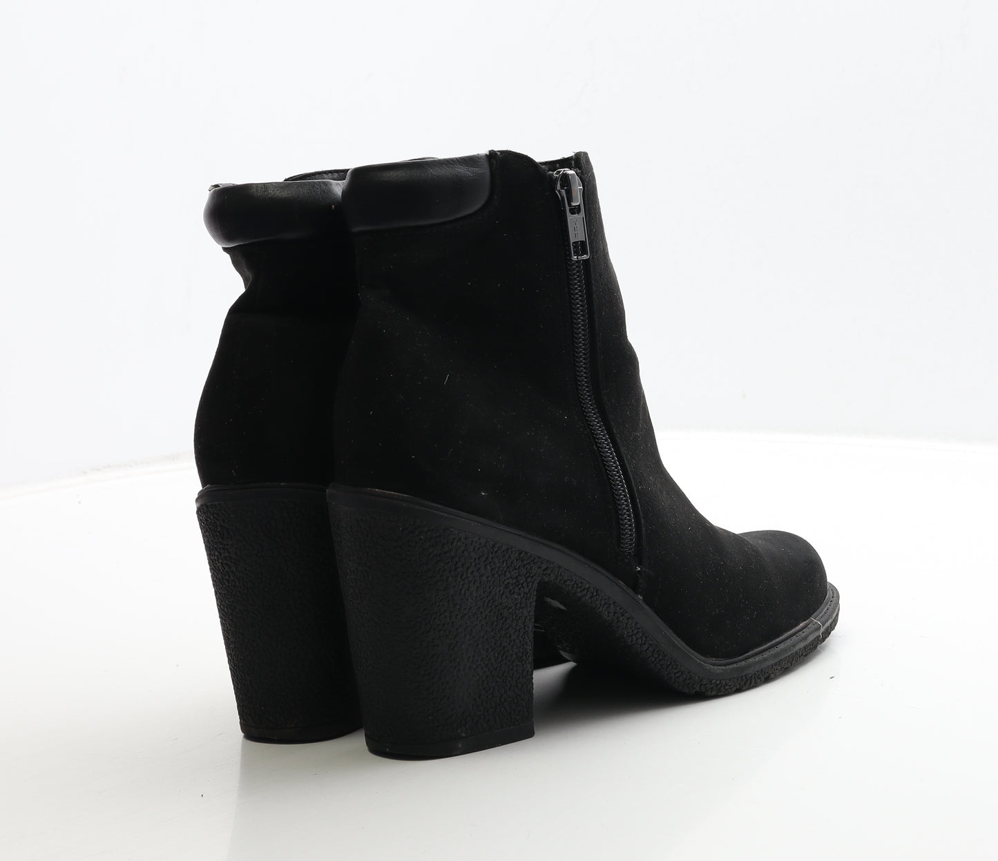 F&F Womens Black Suede Bootie Boot UK 6 39
