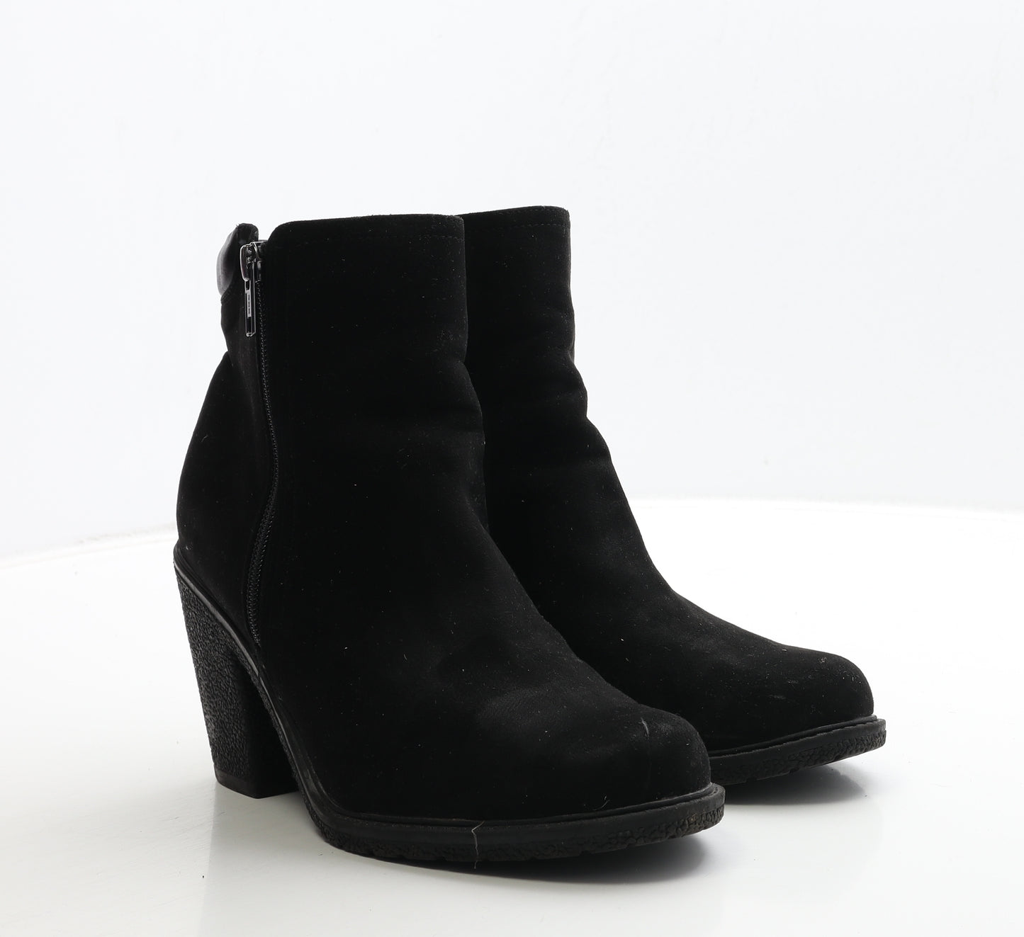 F&F Womens Black Suede Bootie Boot UK 6 39