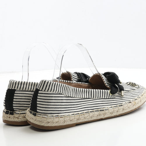 NEXT Womens Beige Striped Fabric Loafer Flat UK 8 42