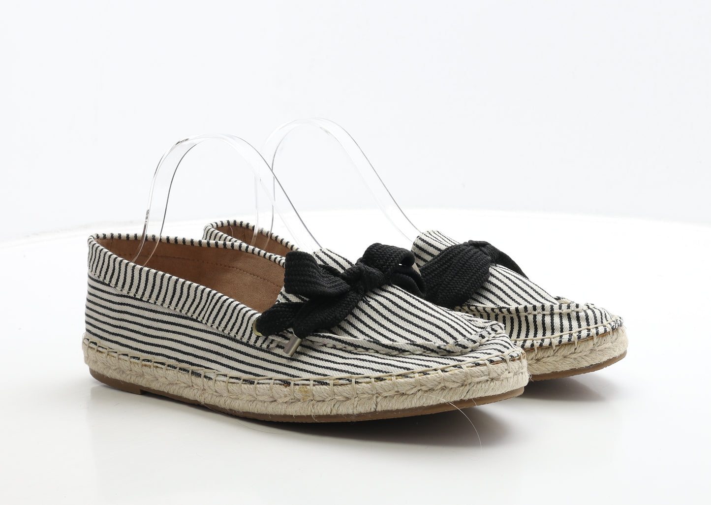 NEXT Womens Beige Striped Fabric Loafer Flat UK 8 42