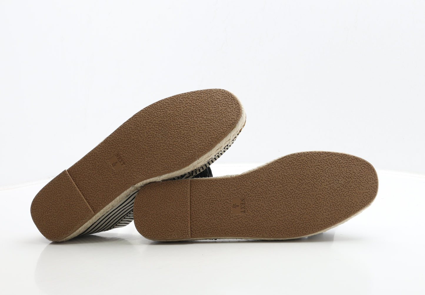 NEXT Womens Beige Striped Fabric Loafer Flat UK 8 42