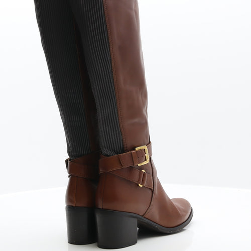 Preworn Womens Brown Leather Cowboy Boot UK 3.5 36