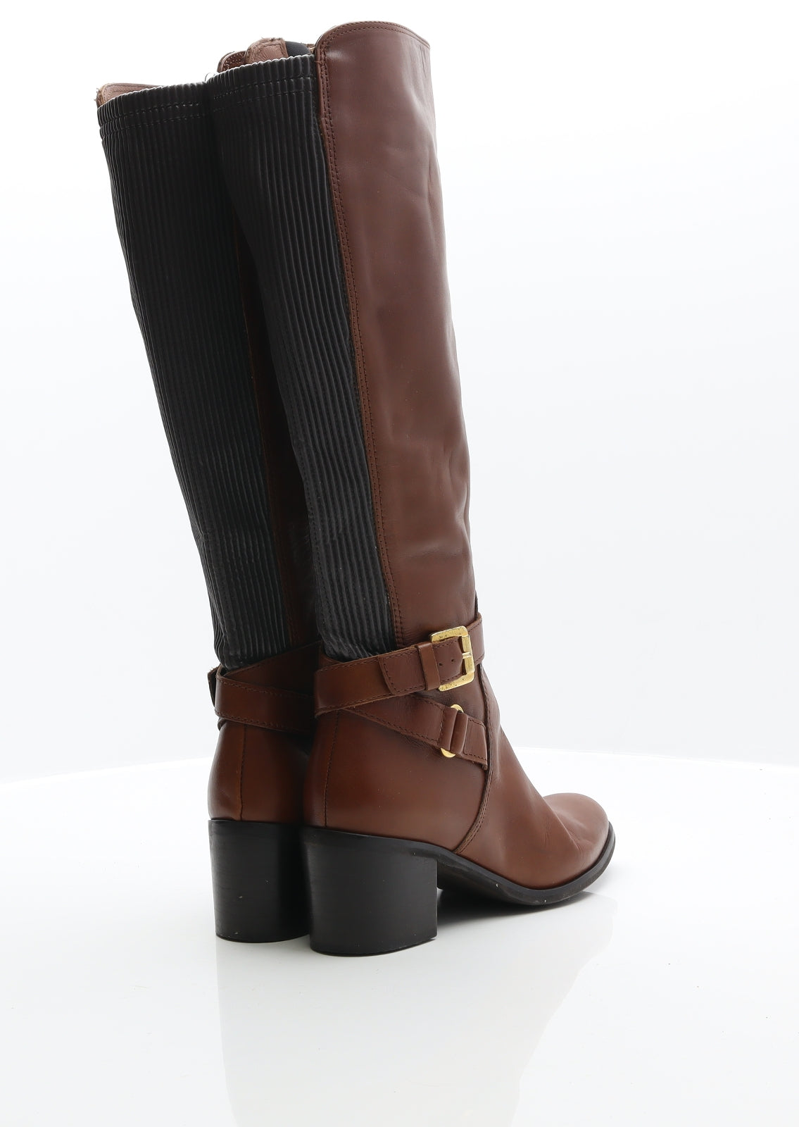 Preworn Womens Brown Leather Cowboy Boot UK 3.5 36