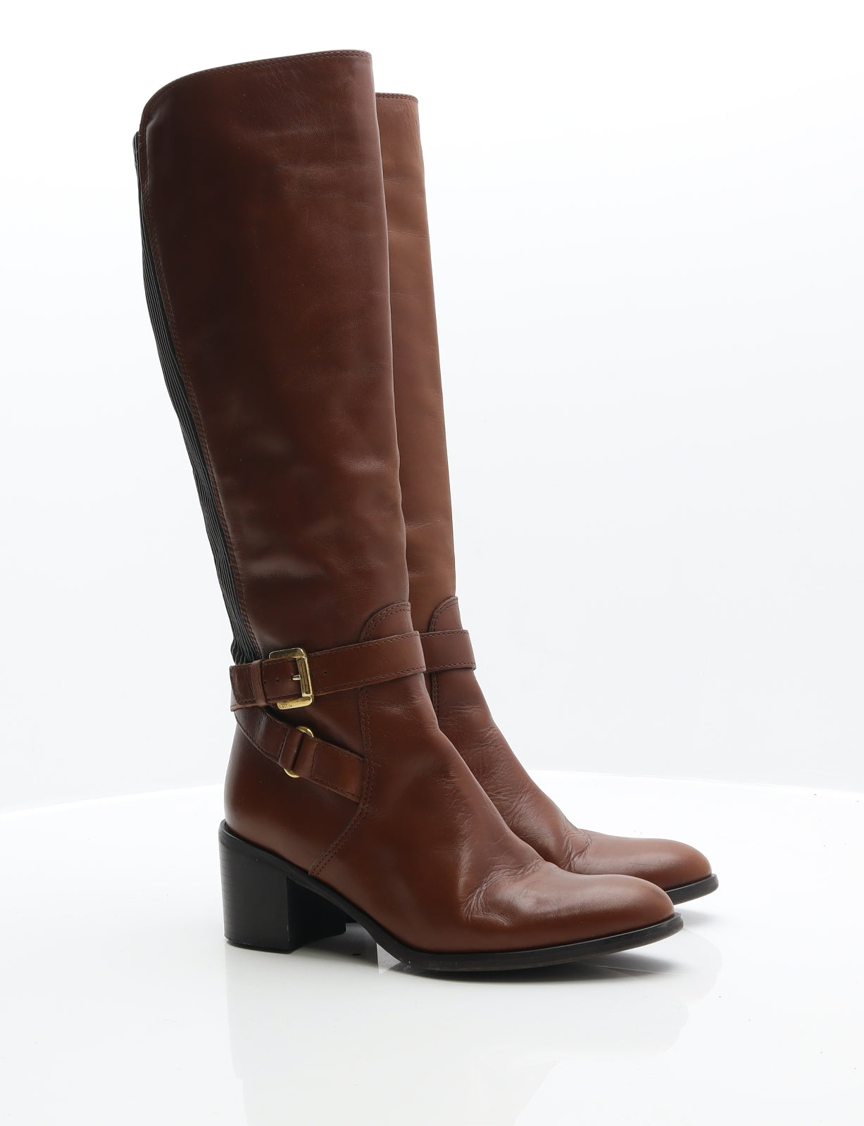 Preworn Womens Brown Leather Cowboy Boot UK 3.5 36