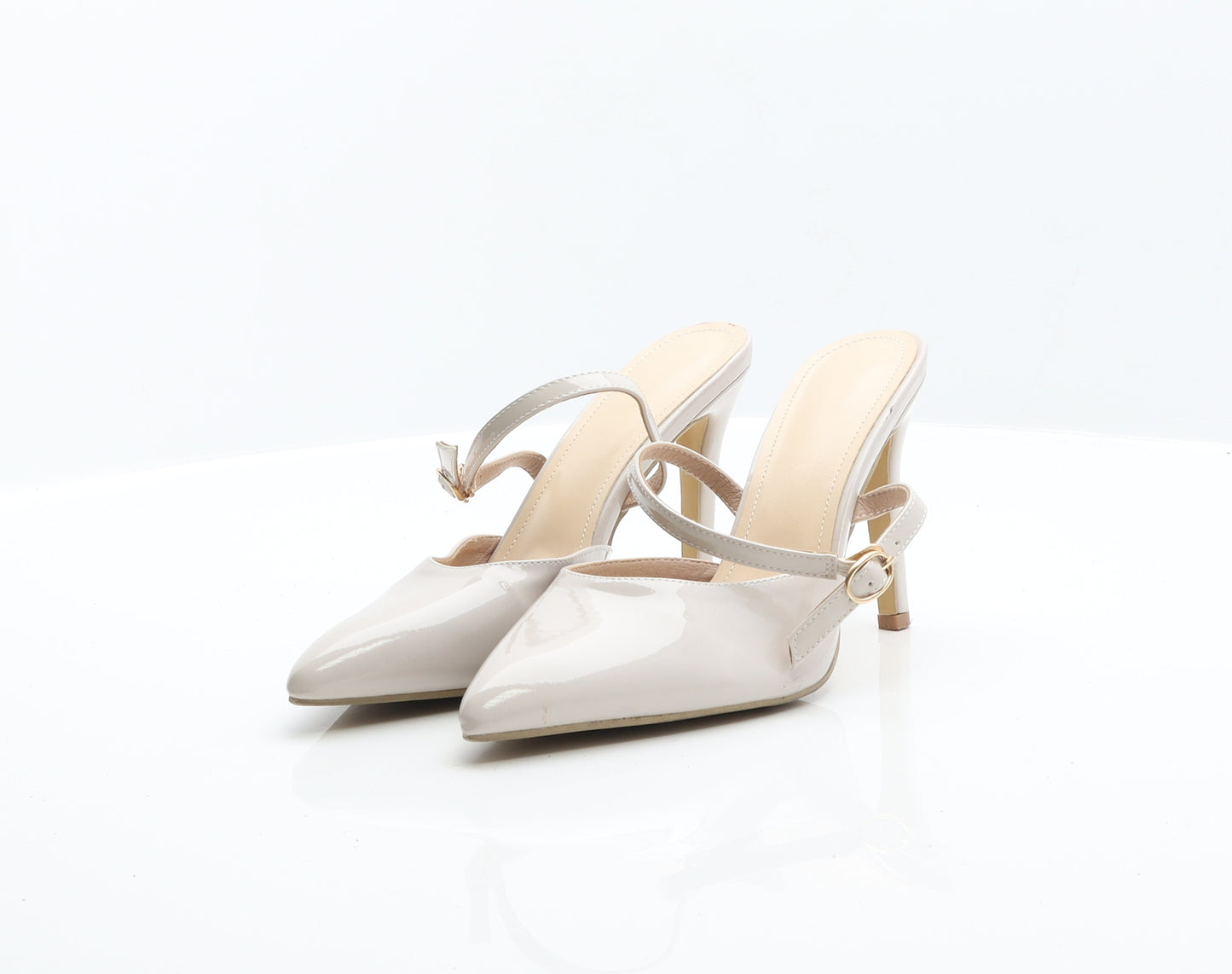 Preworn Womens Beige Patent Leather D'Orsay Heel UK 7.5 41