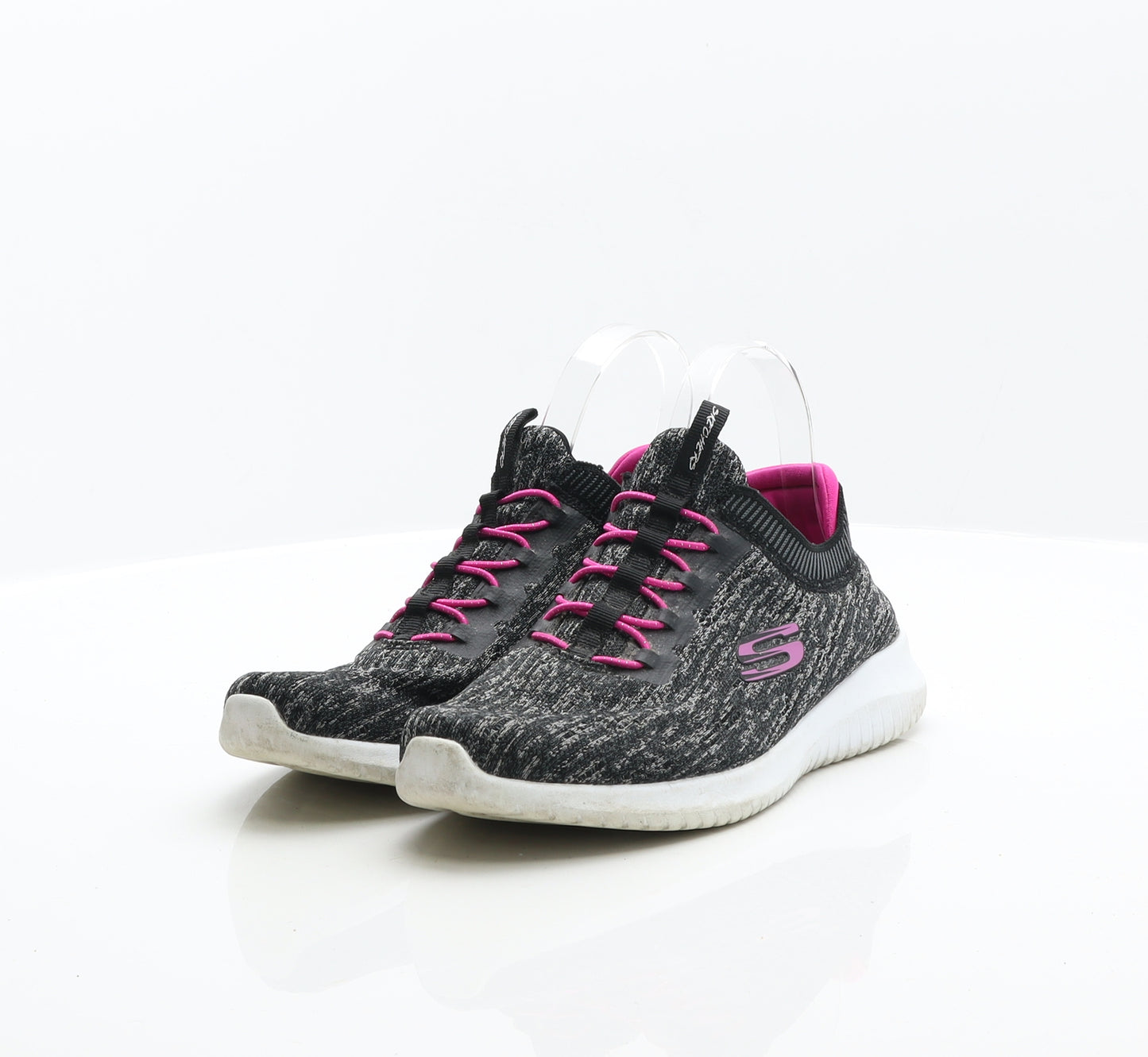 Sketchers Womens Black Synthetic Trainer Flat UK 5 38