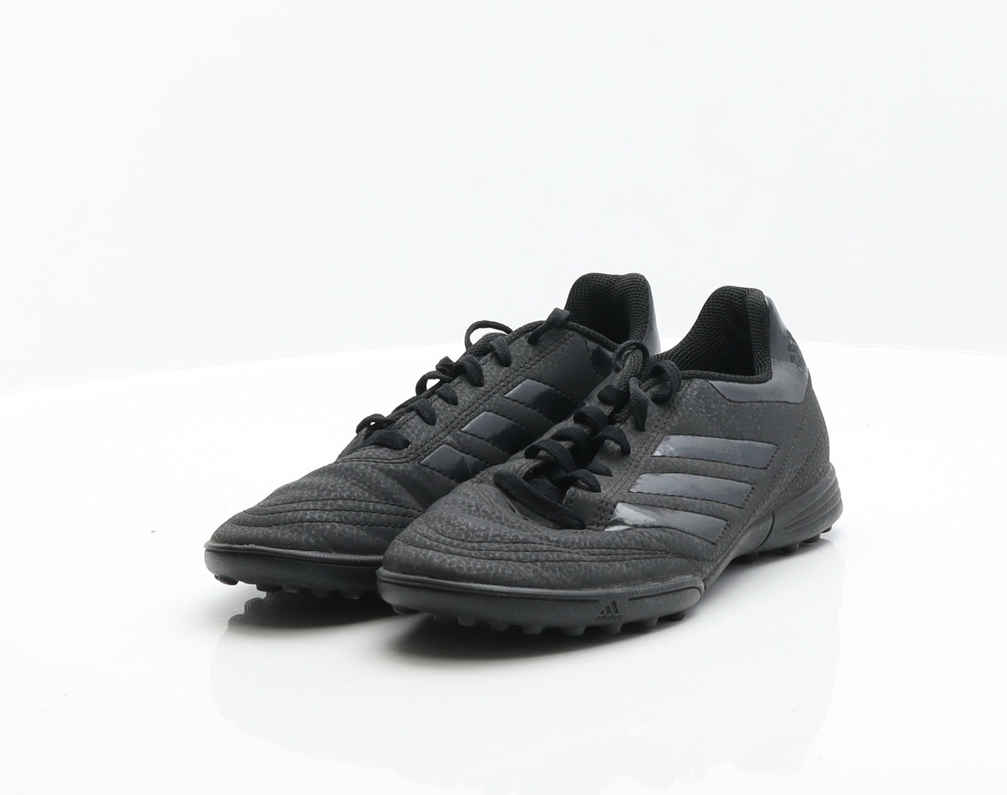 adidas Boys Black Leather Trainer UK 4 37