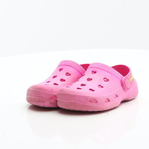 Preworn Girls Pink Rubber Clog Flat UK 6 23