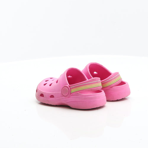 Preworn Girls Pink Rubber Clog Flat UK 6 23