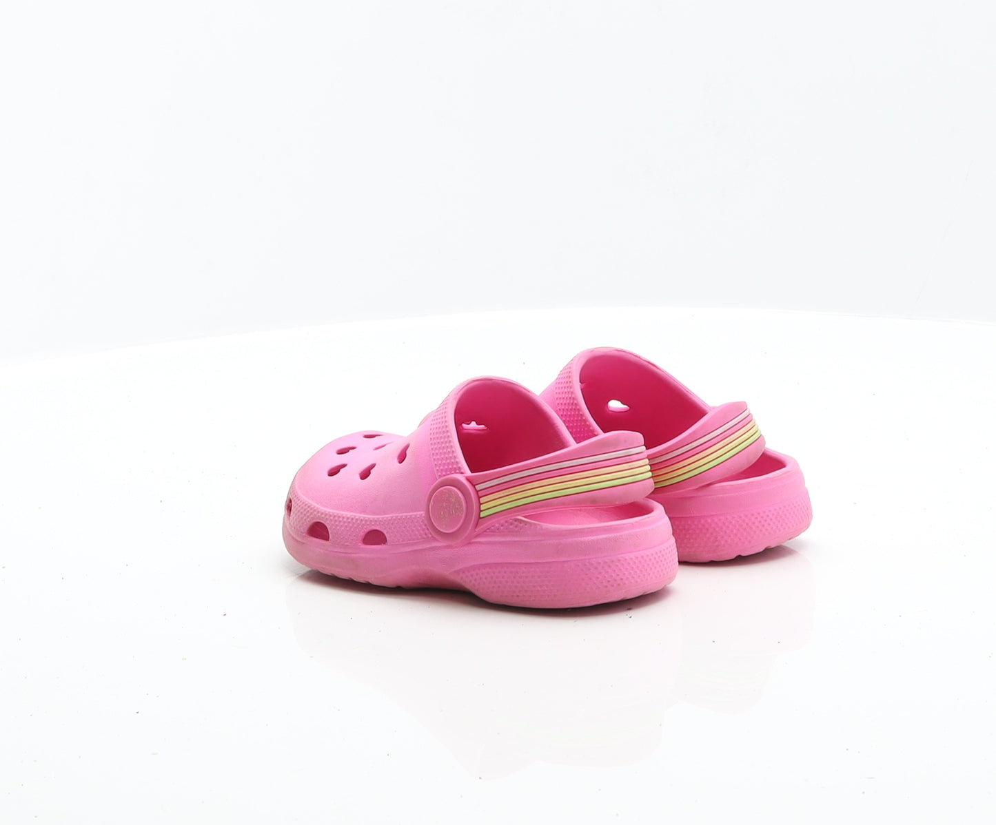 Preworn Girls Pink Rubber Clog Flat UK 6 23