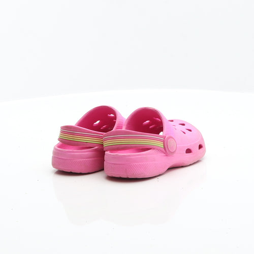 Preworn Girls Pink Rubber Clog Flat UK 6 23