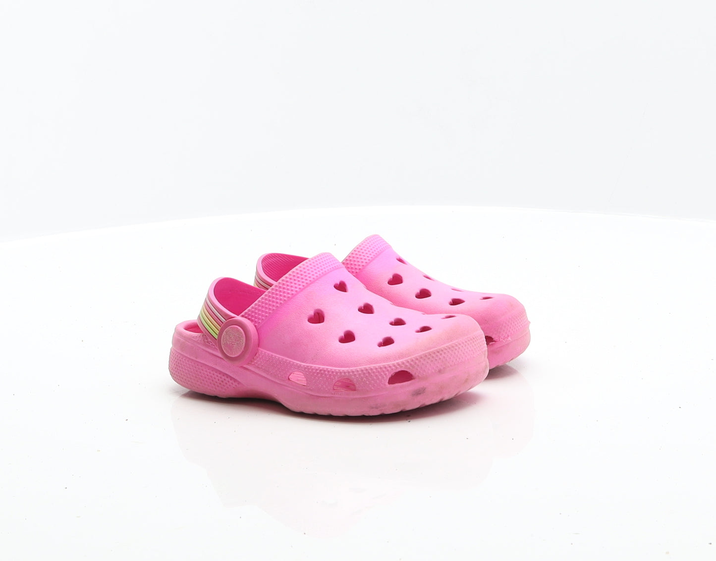 Preworn Girls Pink Rubber Clog Flat UK 6 23