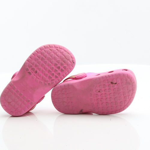 Preworn Girls Pink Rubber Clog Flat UK 6 23