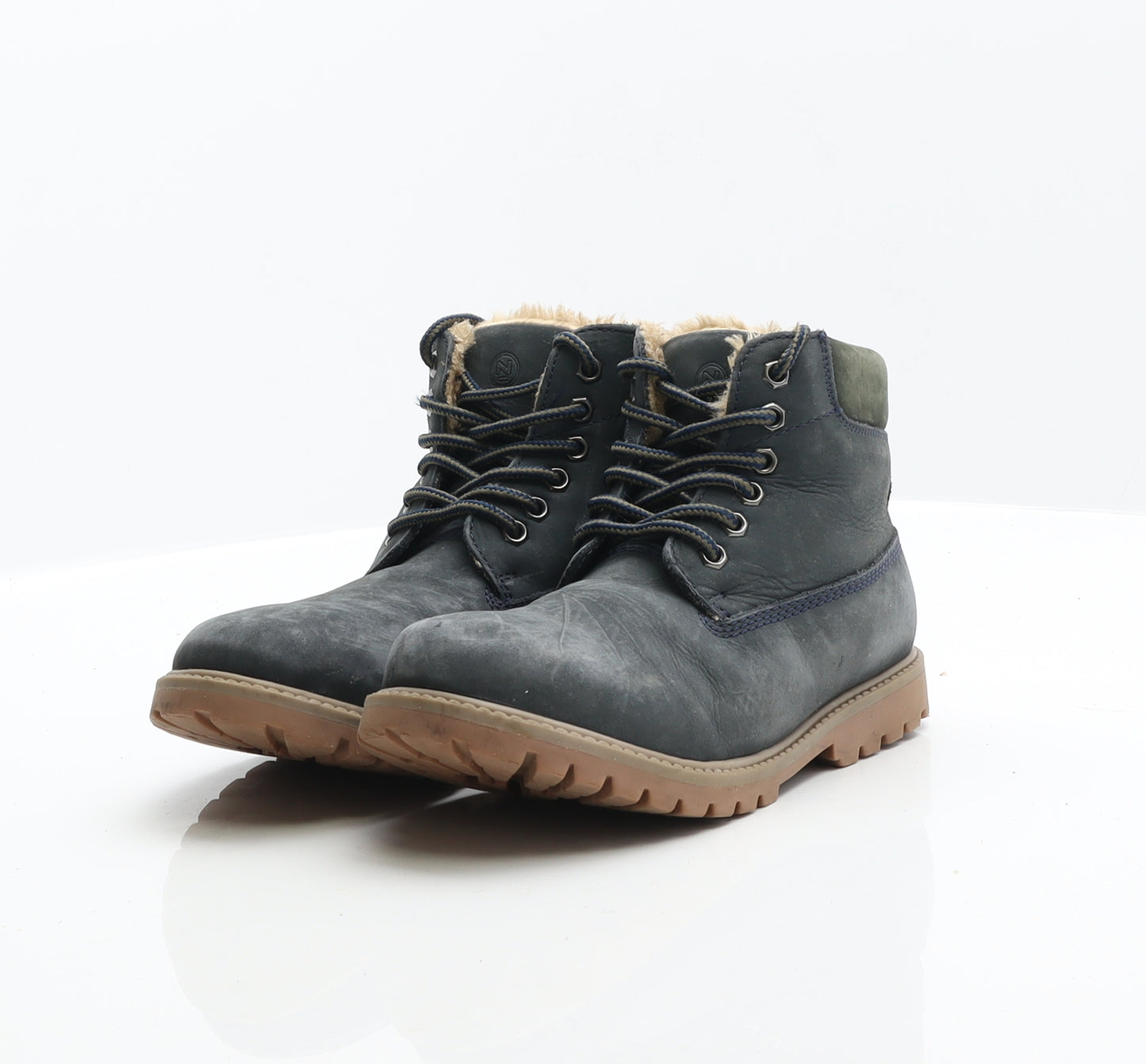 NEXT Boys Green Leather Biker Boot UK 2.5