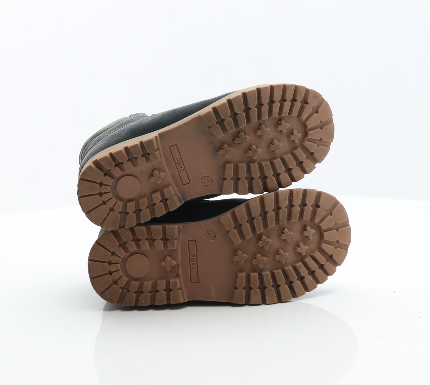 NEXT Boys Green Leather Biker Boot UK 2.5