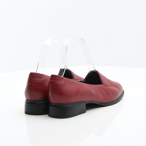 Clarks Womens Red Leather Loafer Flat UK 5 38