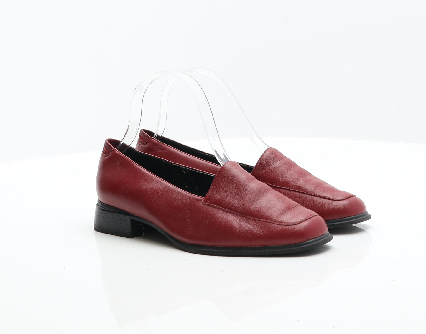 Clarks Womens Red Leather Loafer Flat UK 5 38