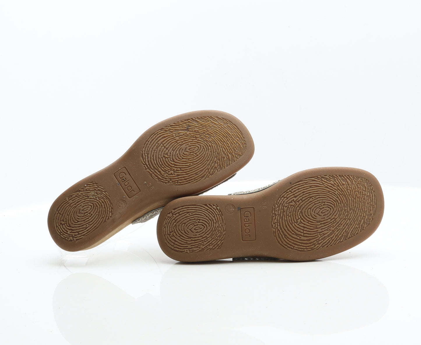 Gabor Womens Silver Geometric Polyester Slip On Flat UK 5 38