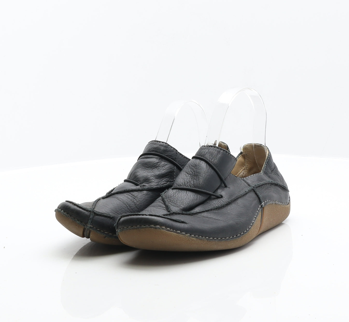 Clarks Womens Black Leather Loafer Flat UK 5.5