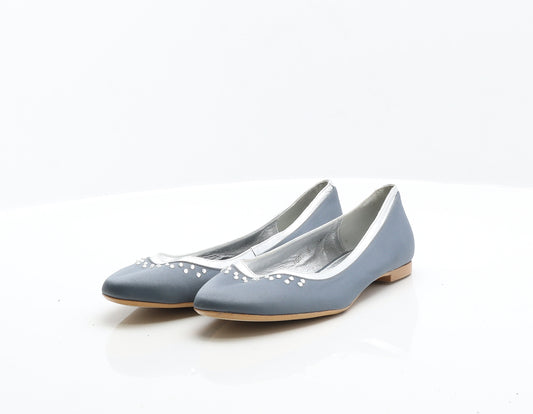 Rachel Simpson Womens Blue Leather Ballet Flat UK 5 38