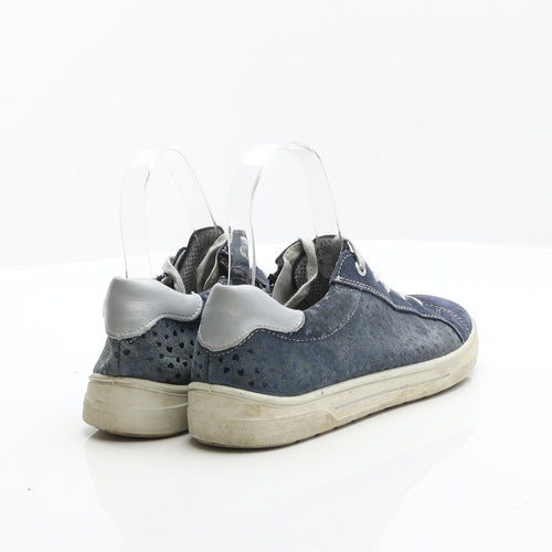 Ricosta Womens Blue Polka Dot Suede Trainer UK 3 36