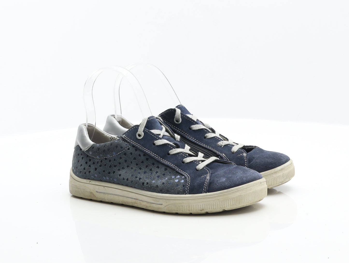 Ricosta Womens Blue Polka Dot Suede Trainer UK 3 36