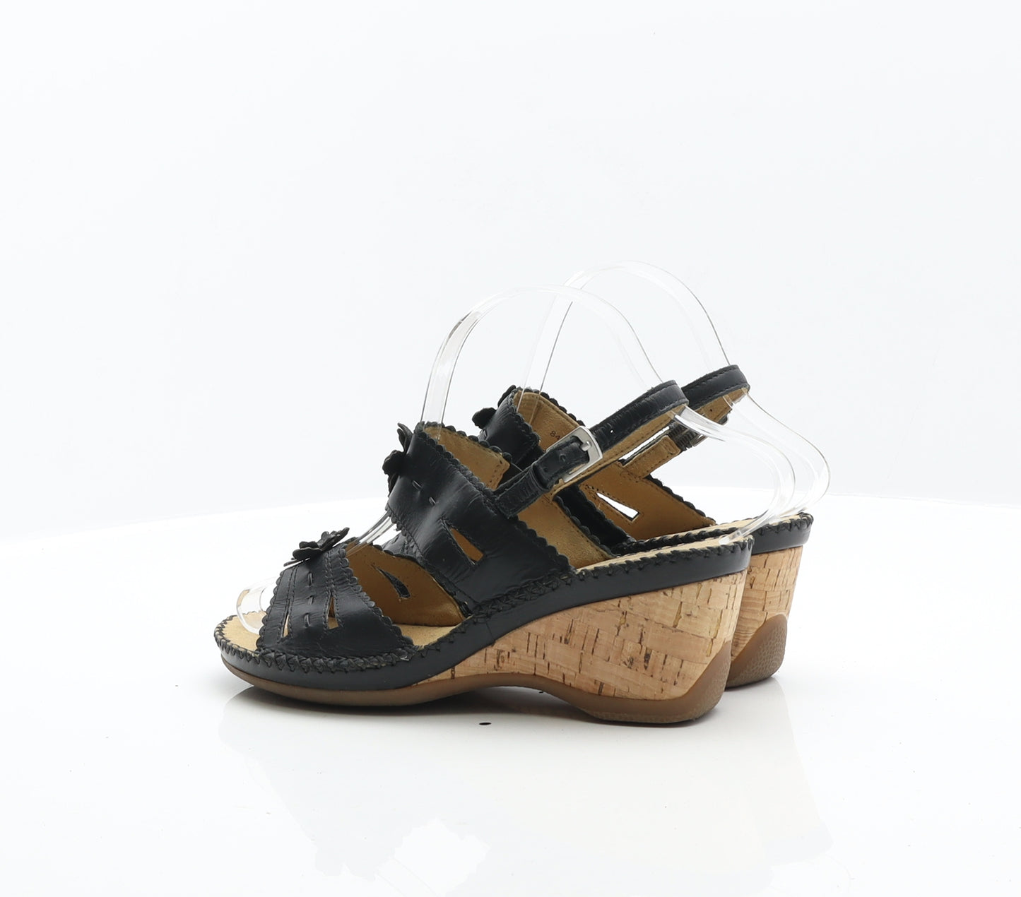 Gabor Womens Black Leather Slingback Heel UK 5