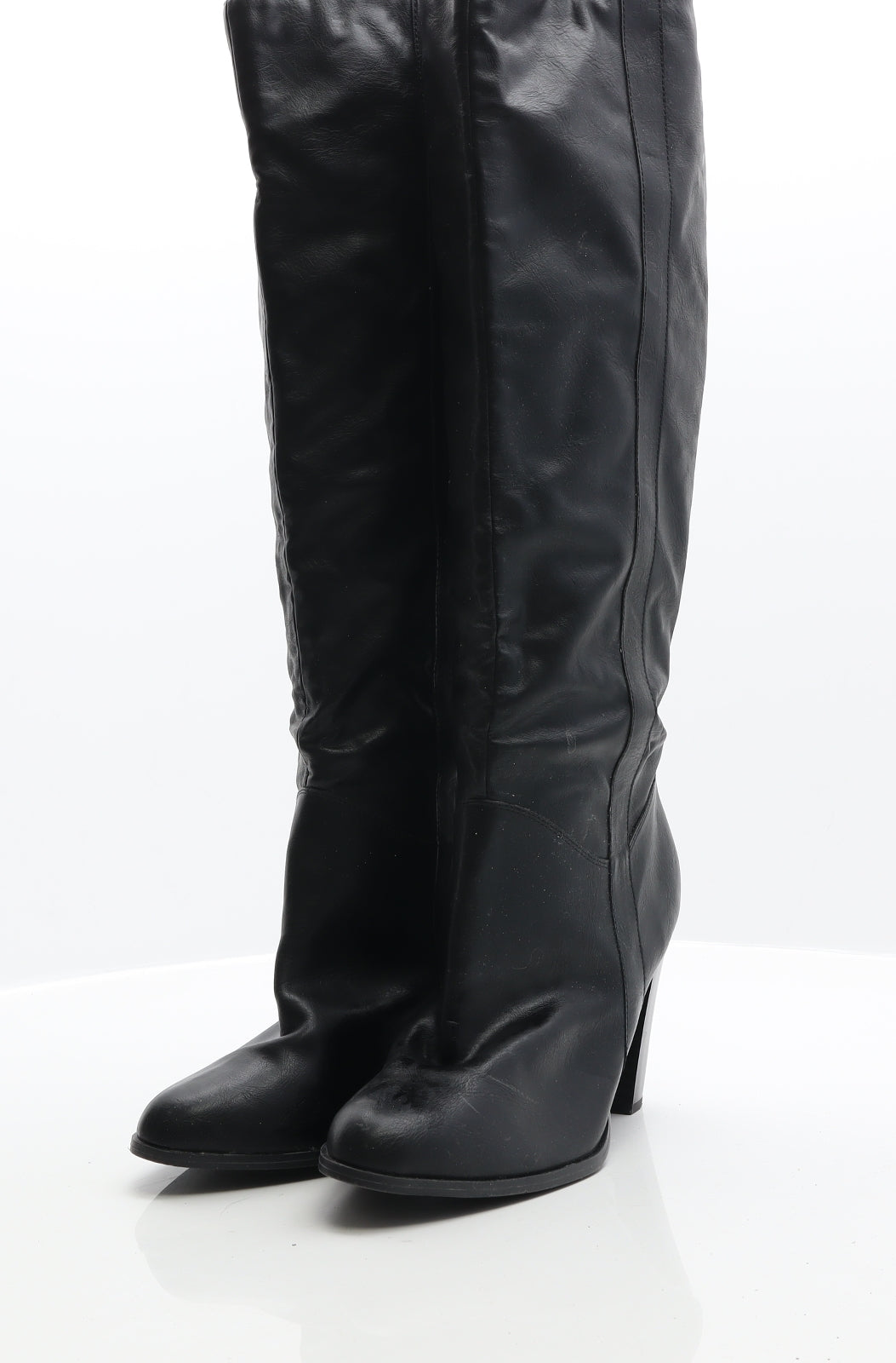 New Look Womens Black Leather Cowboy Boot UK 8 42