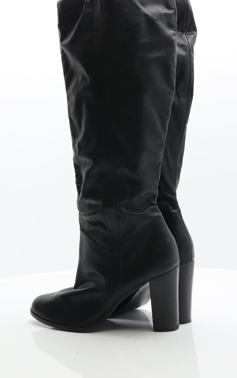 New Look Womens Black Leather Cowboy Boot UK 8 42