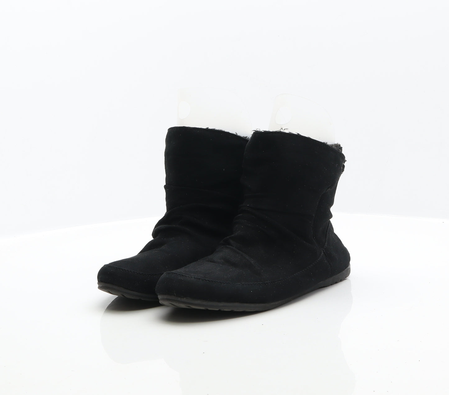 Preworn Womens Black Suede Shearling Style Boot UK 6 39
