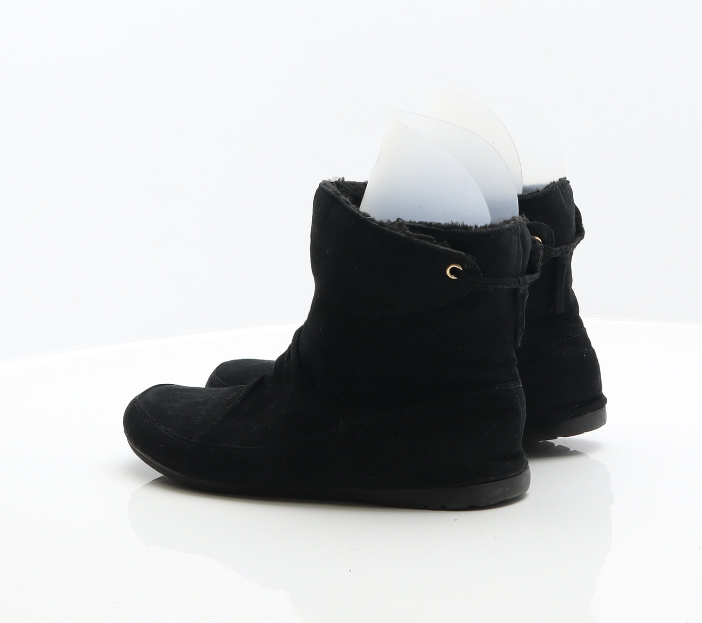 Preworn Womens Black Suede Shearling Style Boot UK 6 39