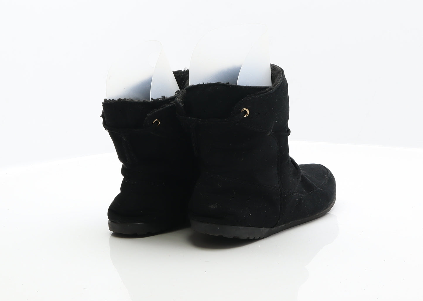 Preworn Womens Black Suede Shearling Style Boot UK 6 39