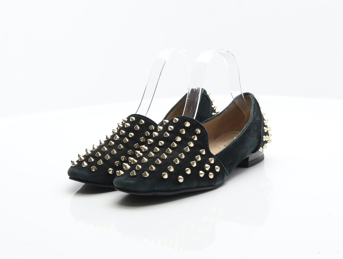 Uterque Womens Black Leather Ballet Flat UK 6 39