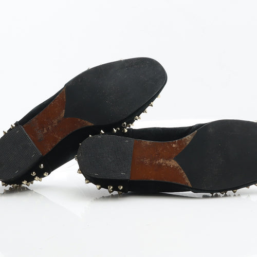 Uterque Womens Black Leather Ballet Flat UK 6 39