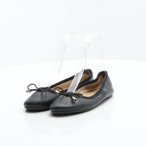 Primark Girls Black Leather Ballet Flat UK 13