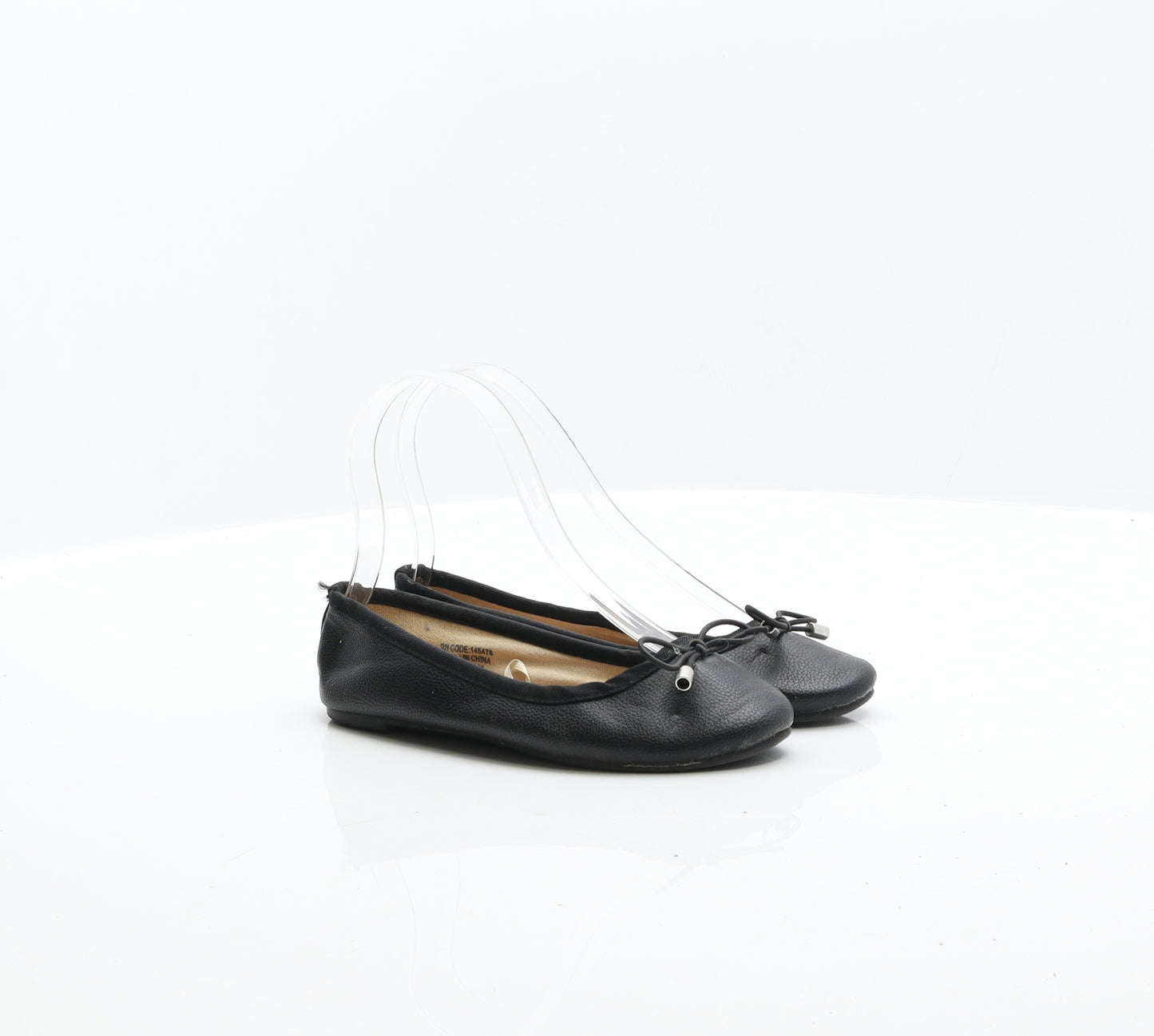 Primark Girls Black Leather Ballet Flat UK 13